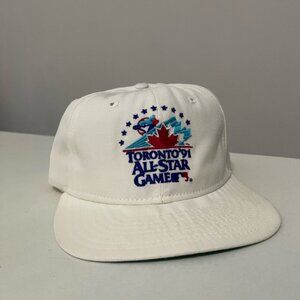 Vintage 90s Toronto MLB All Star Game New Era Snapback‎ Hat White 1991 Blue Jays